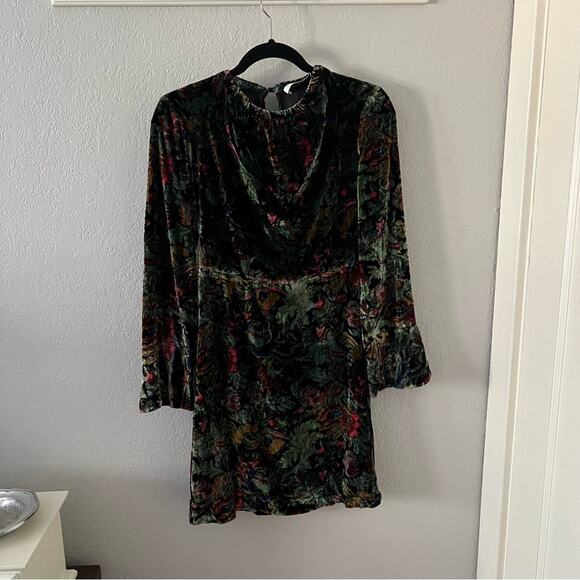 Sandro Swana Floral Velvet Long Sleeve Mini Dress - Picture 5 of 12